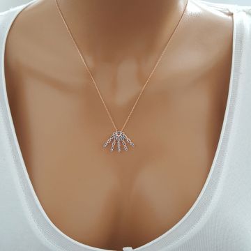 Beelo Silver Gümüş 925K Gümüş Baget Tasarım Kolye