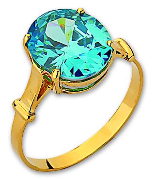 Beelo Gold 14K Altın Renkli Taşlı Yüzük