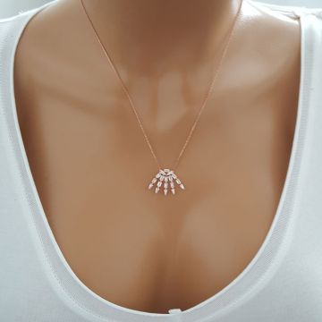 Beelo Silver Gümüş 925K Gümüş Baget Tasarım Kolye