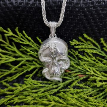 Beelo Silver 925 Ayar Gümüş Kuru Kafa Erkek Kolye