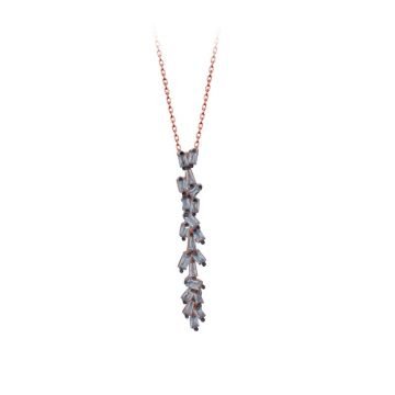 Beelo Silver Gümüş 925K Gümüş Baget Beyaz Tasarım Kolye