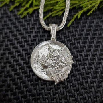 Beelo Silver 925 Ayar Gümüş Kurt Erkek Kolye