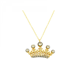 Beelo Gold 14K Altın Kral Tacı Kolye
