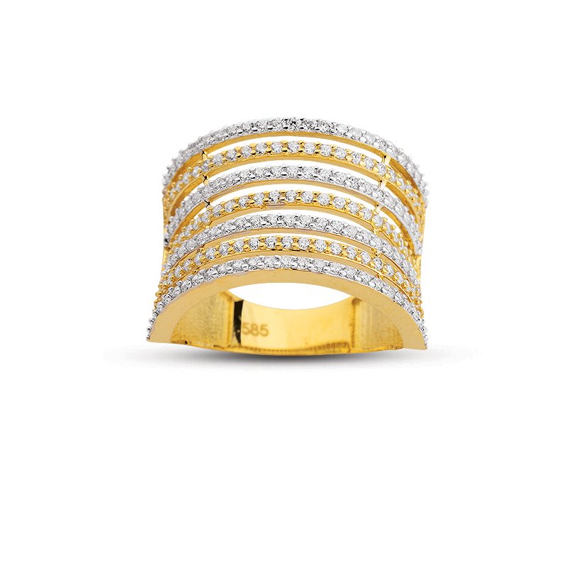 Beelo Gold 14K Altın Tasarım Yüzük BGAZ458