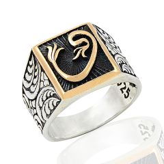 Beelo Silver 925K Gümüş Vav Erkek Yüzük   BGEY266