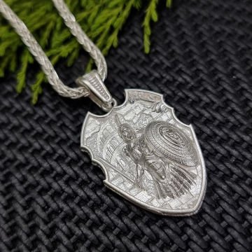 Beelo Silver 925 Ayar Gümüş Gladyator Kalkan Erkek Kolye