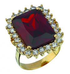 Beelo Gold 14K Altın Renkli Taşlı Yüzük