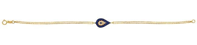 Beelo Gold 14K Altın Taşlı Damla Nazar Bileklik BGBL001