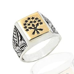 Beelo Silver 925K Gümüş Çerkes Erkek Yüzük BGEY272