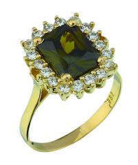Beelo Gold 14K Altın Renkli Taşlı Yüzük