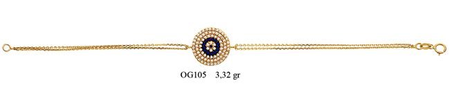 Beelo Gold 14K Altın Taşlı Nazar Bileklik BGBL006