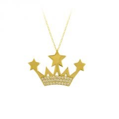 Beelo Gold 14K Altın Kral Tacı Kolye
