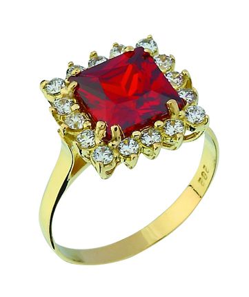 Beelo Gold 14K Altın Renkli Taşlı Yüzük