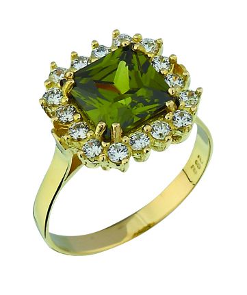 Beelo Gold 14K Altın Renkli Taşlı Yüzük