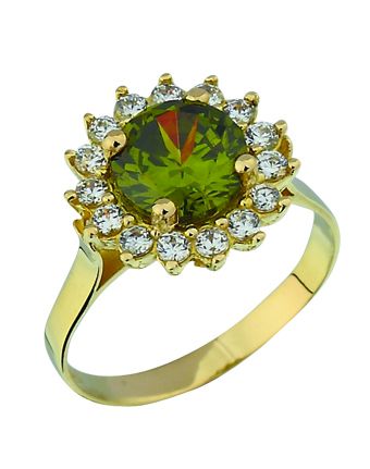 Beelo Gold 14K Altın Renkli Taşlı Yüzük