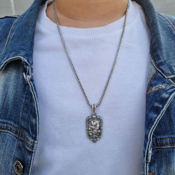 Beelo Silver 925 Ayar Gümüş Kaplan Tiger Erkek Kolye