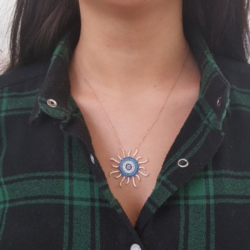 Beelo Silver 925K Gümüş Güneş Nazar Kolye