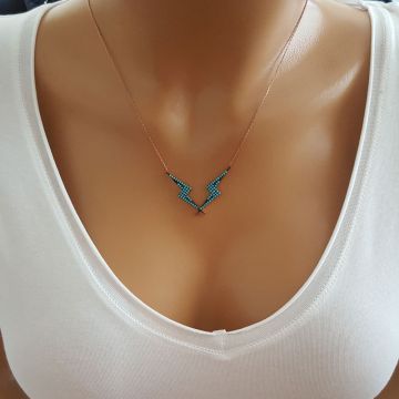 Beelo Silver Gümüş 925K Gümüş Tasarım Şimşek Kolye