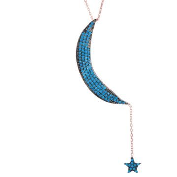 Beelo Silver Gümüş 925K Gümüş Tasarım Ay Yıldız Kolye