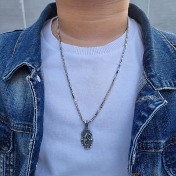 Beelo Silver 925 Ayar Gümüş Kaplan Erkek Kolye