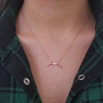 Beelo Silver 925K Gümüş Hilal Ay Kolye
