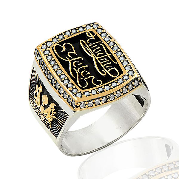 Beelo Silver 925K Gümüş Taşlı Unutma Yeter  Erkek Yüzük   BGEY287