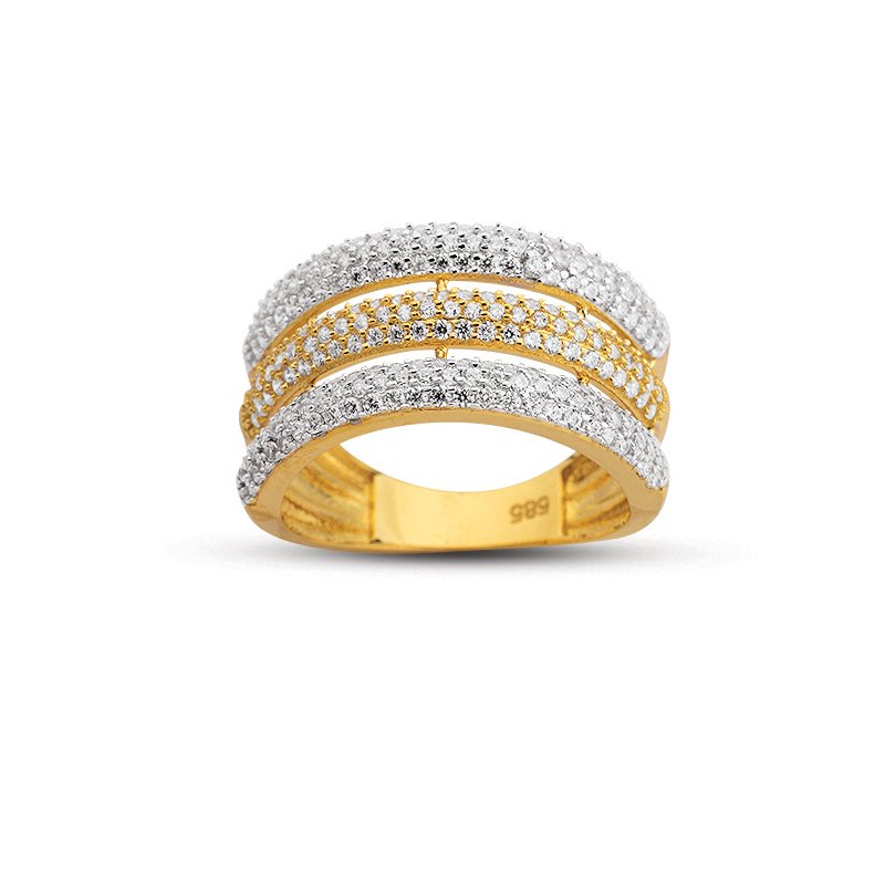 Beelo Gold 14K Altın Tasarım Yüzük BGAZ473
