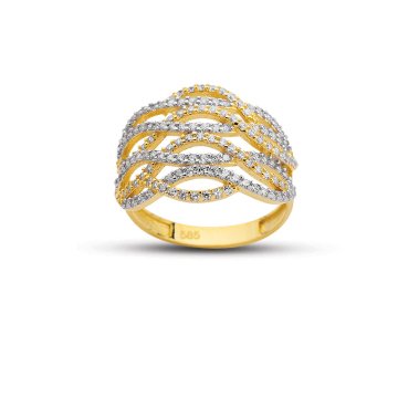 Beelo Gold 14K Altın Tasarım Yüzük BGAZ475