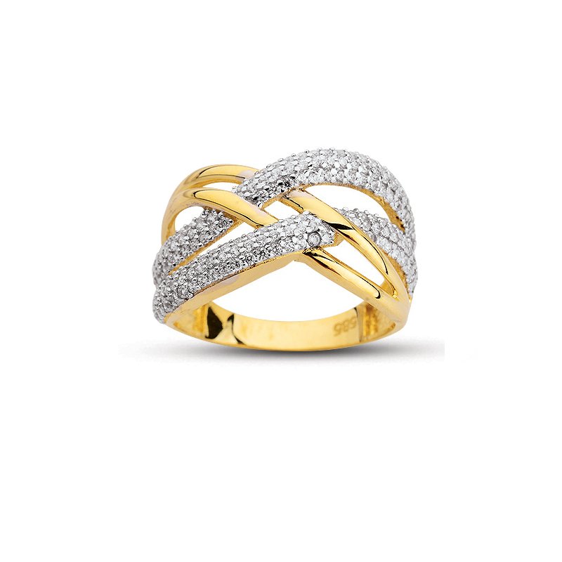 Beelo Gold 14K Altın Tasarım Yüzük BGAZ478