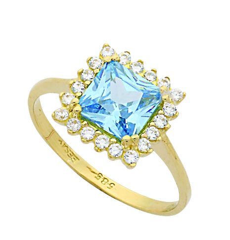 Beelo Gold 14K Altın Renkli Taşlı Yüzük