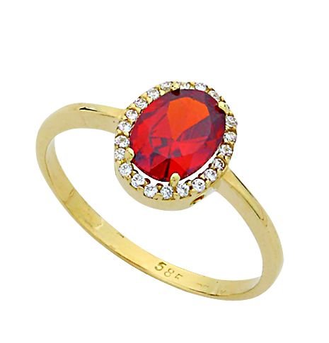 Beelo Gold 14K Altın Renkli Taşlı Yüzük