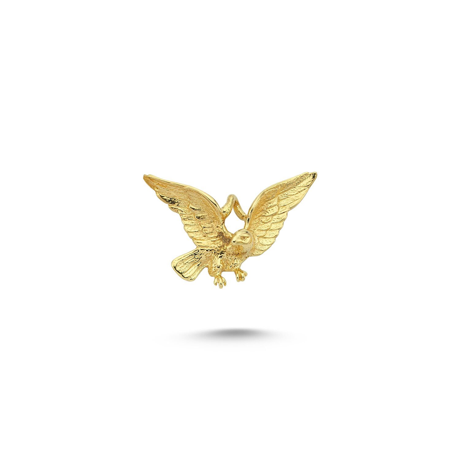 Beelo Gold 14K Altın Kanatlarını Açan Kartal Kolye Ucu