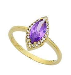 Beelo Gold 14K Altın Renkli Taşlı Yüzük