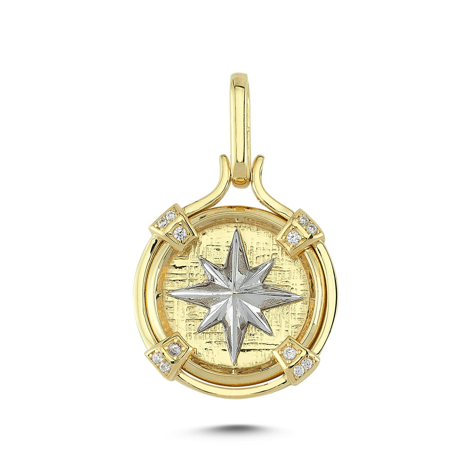 Beelo Gold 14K Altın Pusula Kolye Ucu