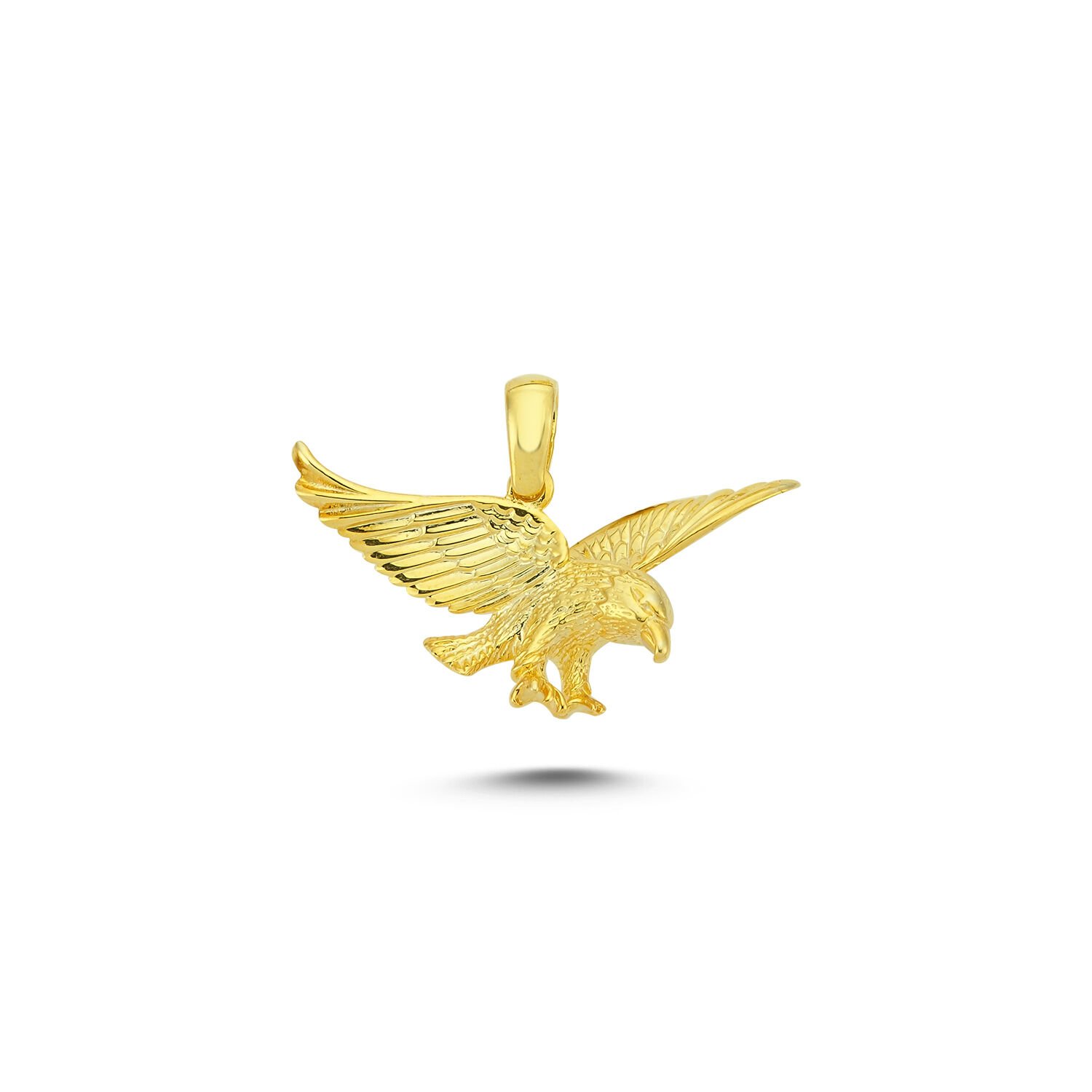 Beelo Gold 14K Altın Kanatlarını Açan Kartal Kolye Ucu