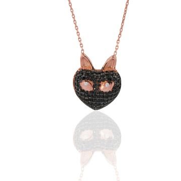 Beelo Silver Gümüş 925K Gümüş Tasarım Kalp Maske Kolye