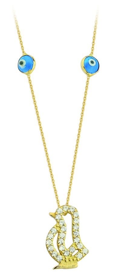 Beelo Gold  14K Altın Nazar Civ Civ Kolye