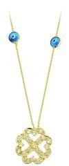 Beelo Gold  14K Altın Nazar Yonca Kolye