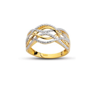 Beelo Gold 14K Altın Tasarım Yüzük BGAZ490