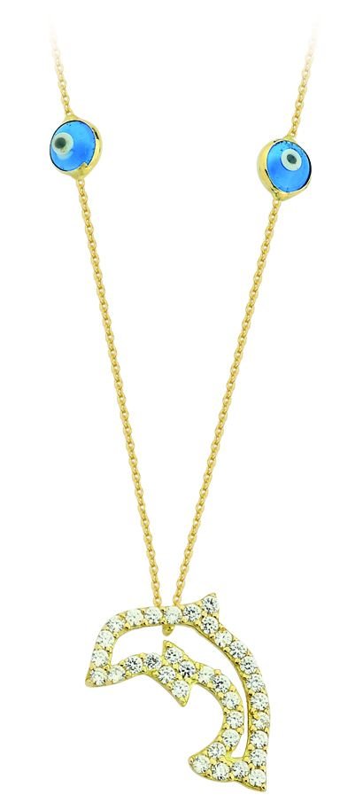 Beelo Gold  14K Altın Nazar Balık Kolye