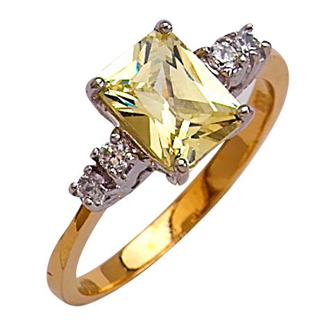 Beelo Gold 14K Altın Renkli Taşlı Yüzük