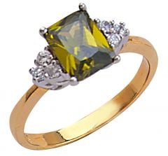 Beelo Gold 14K Altın Renkli Taşlı Yüzük