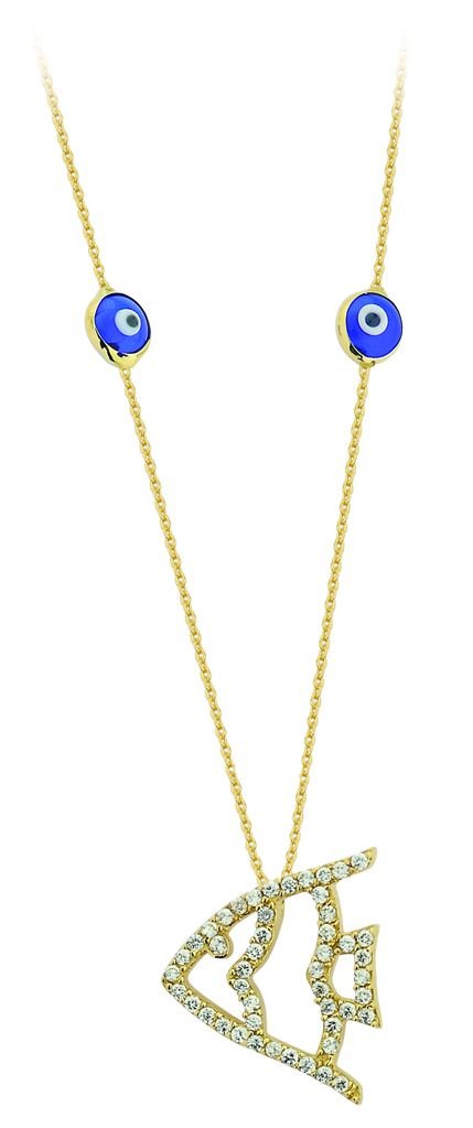 Beelo Gold  14K Altın Nazar Balık Kolye