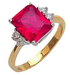 Beelo Gold 14K Altın Renkli Taşlı Yüzük