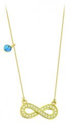Beelo Gold  14K Altın Nazar Sonsuzluk Kolye