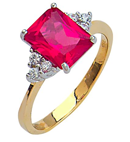 Beelo Gold 14K Altın Renkli Taşlı Yüzük