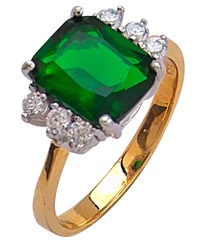 Beelo Gold 14K Altın Renkli Taşlı Yüzük