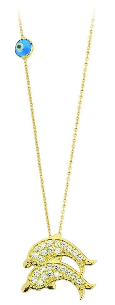 Beelo Gold  14K Altın Nazar Balık Kolye