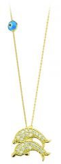 Beelo Gold  14K Altın Nazar Balık Kolye