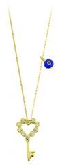 Beelo Gold  14K Altın Nazar Anahtar Kolye